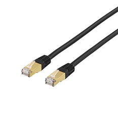 Deltaco S/FTP Cat7 patchkabel, 10m, svart