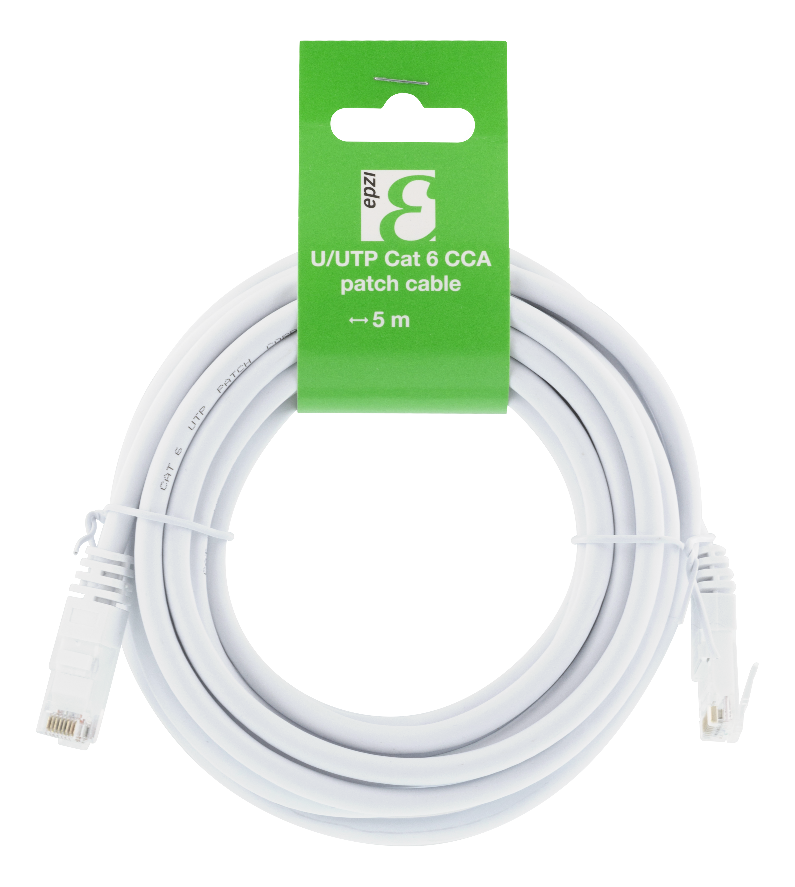 EPZI U/UTP Cat6 patchkabel, CCA, 5m, vit - 2