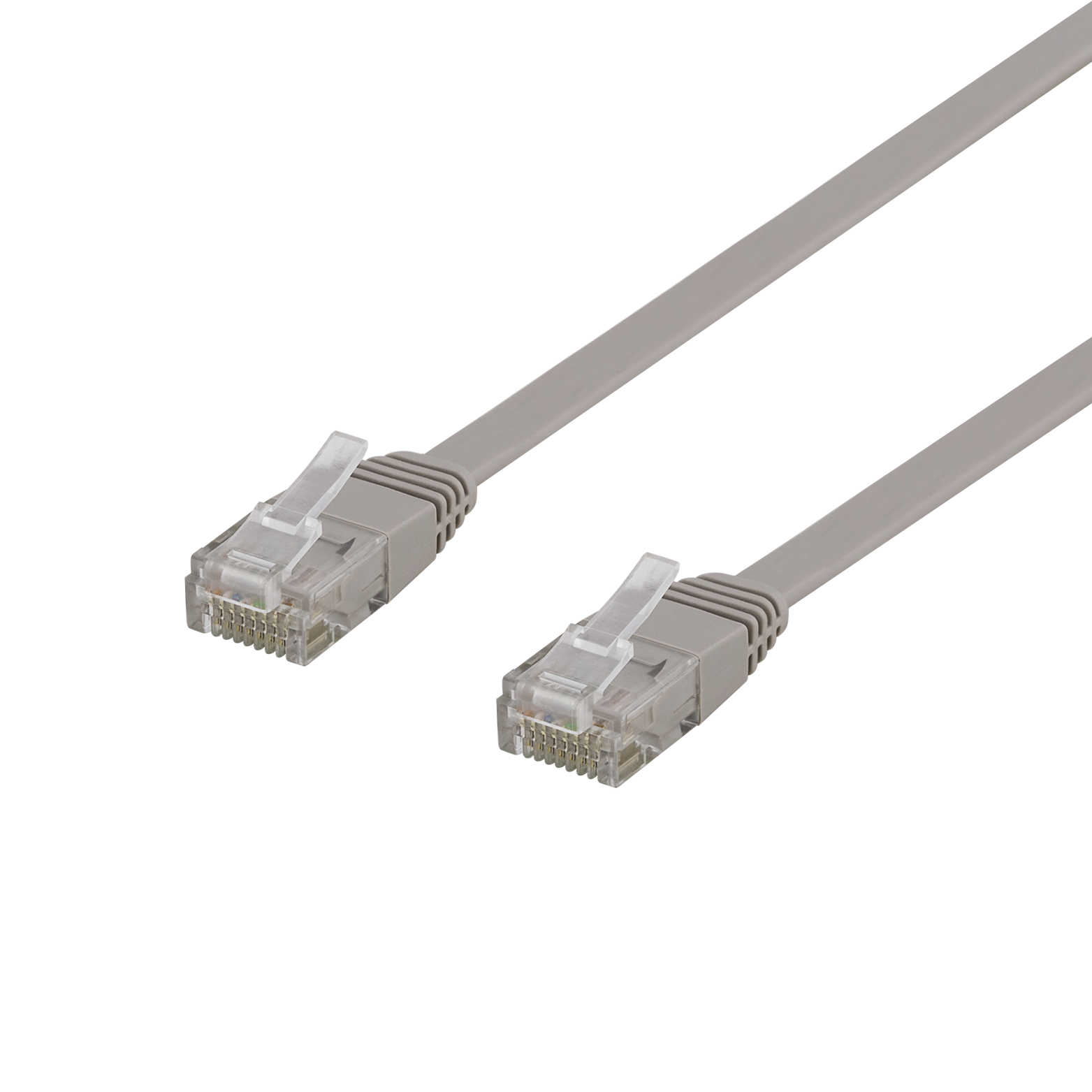 Deltaco U/UTP Cat6 patchkabel, flat, 1,5m, grå