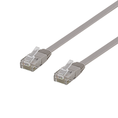 Deltaco U/UTP Cat6 patchkabel, flat, 1,5m, grå