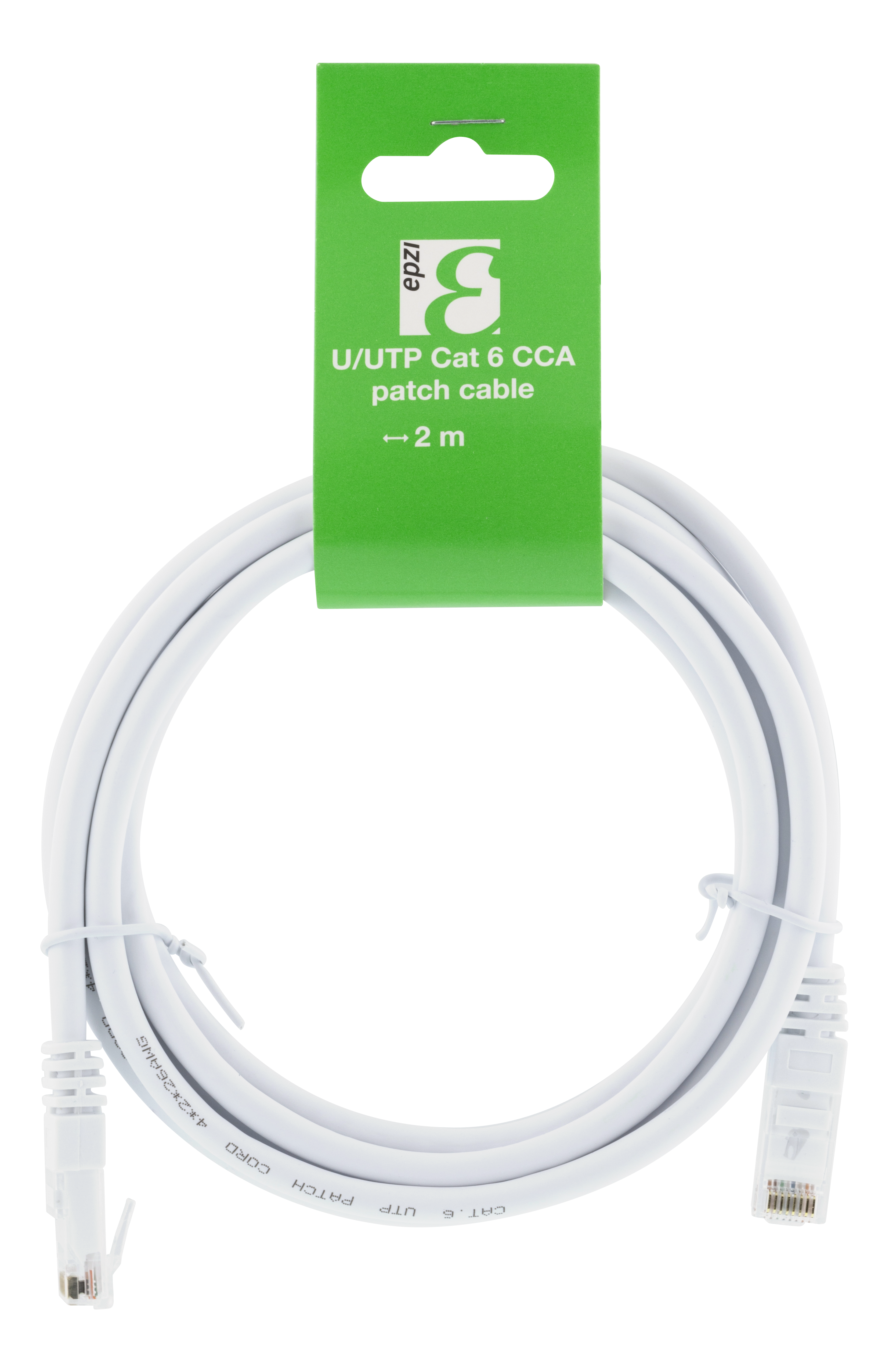 EPZI U/UTP Cat6 patchkabel, CCA, 2m, vit - 2