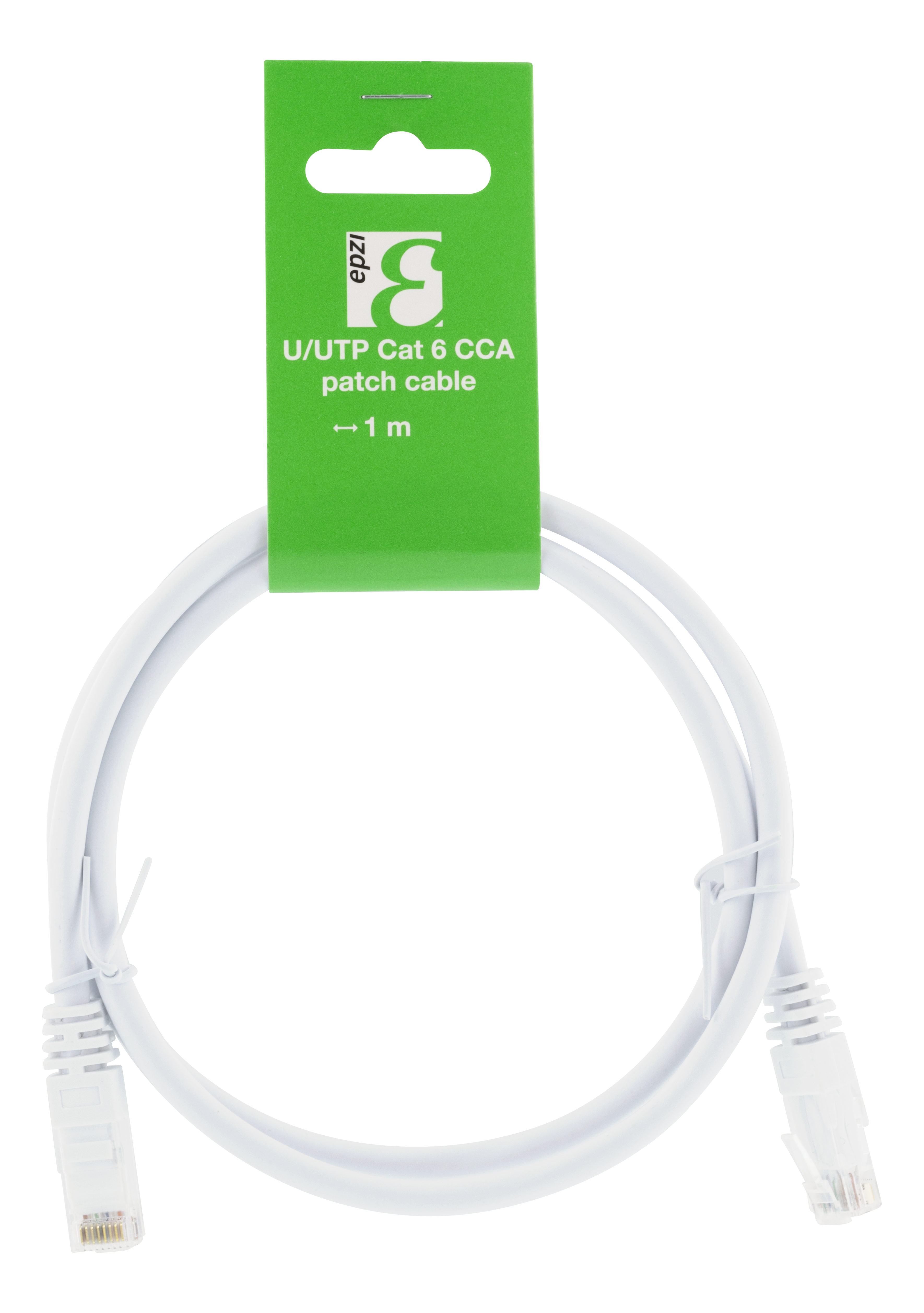 EPZI U/UTP Cat6 patchkabel, CCA, 1m, vit - 2