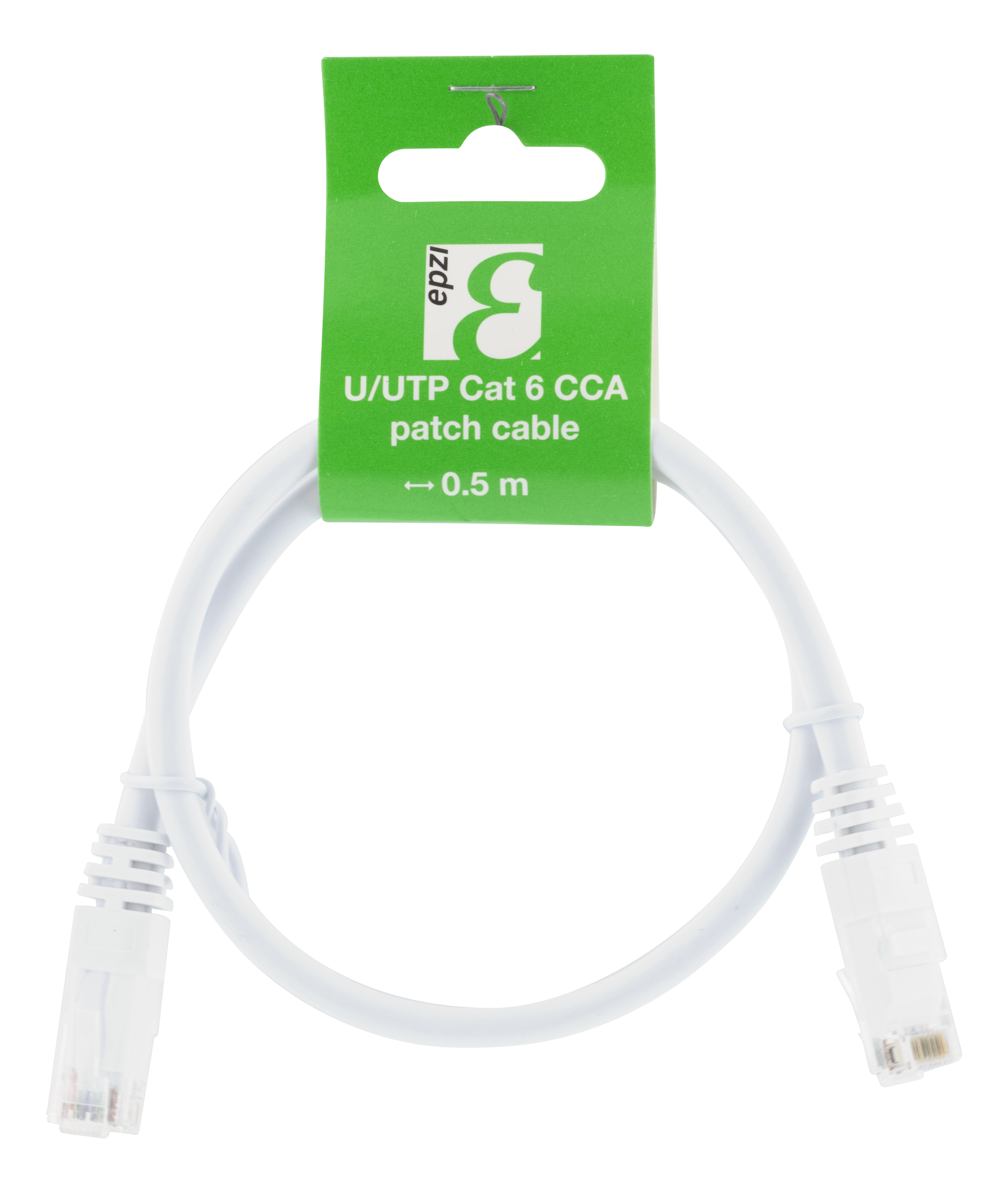 EPZI U/UTP Cat6 patchkabel, CCA, 0,5m, vit - 2