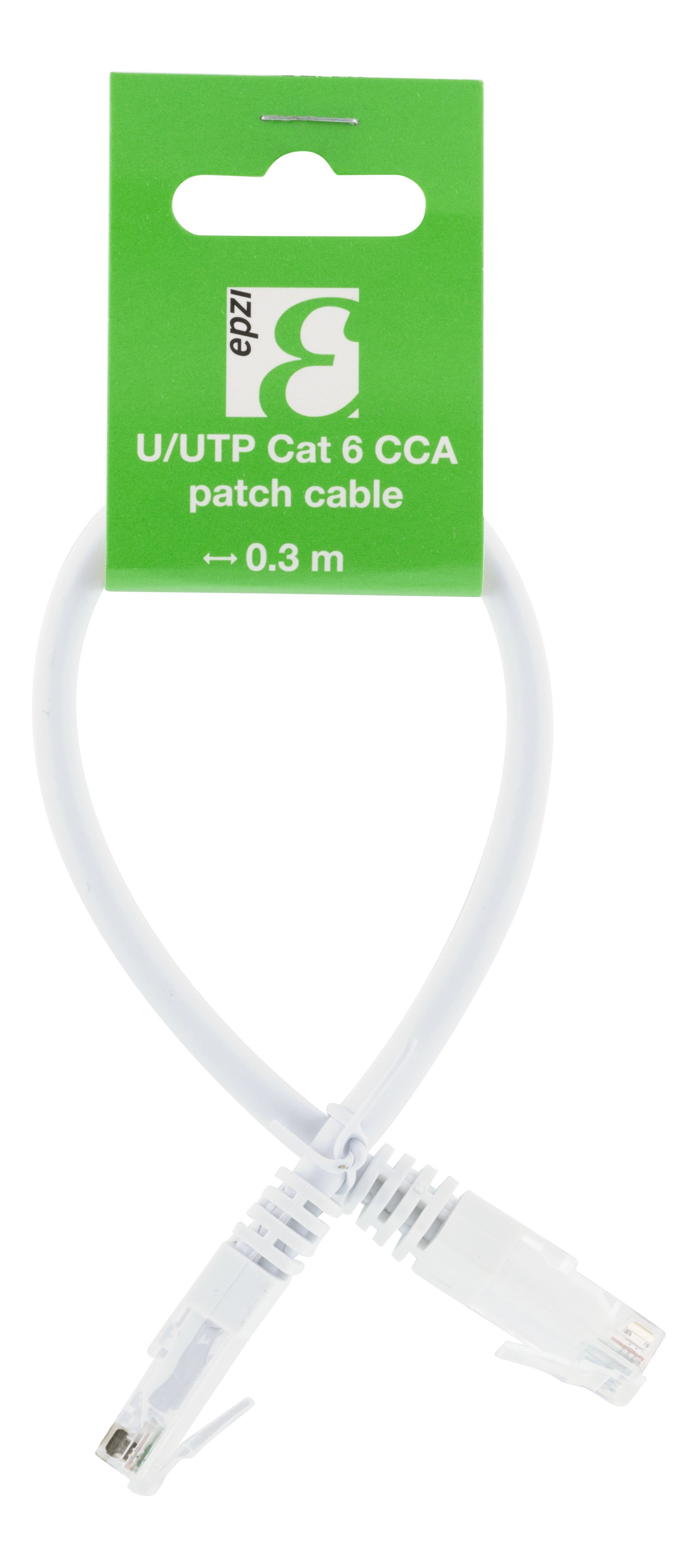 EPZI U/UTP Cat6 patchkabel, CCA, 0,3m, vit - 2