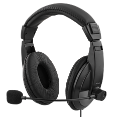 Deltaco USB stereo headset, 40 mm element, 32 ohm
