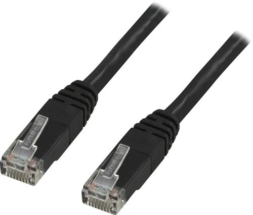 Deltaco U/UTP Cat6 patchkabel 0,75m, svart