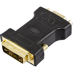 Deltaco DVI adapter analog DVI - analog VGA, ha - ho, svart
