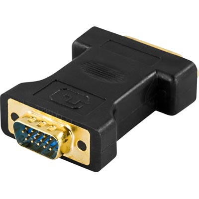 Deltaco DVI-adapter, DVI-I Single Link - VGA - 2