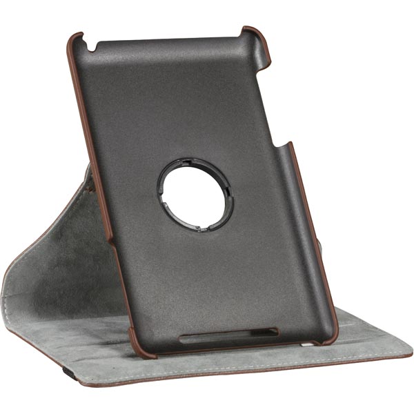 DELTACO läderfodral med roterande hållare för Nexus 7 (1:a gen), brun
