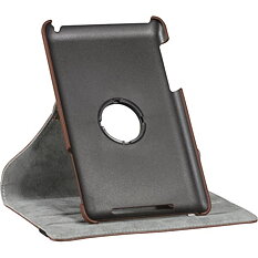 DELTACO läderfodral med roterande hållare för Nexus 7 (1:a gen), brun