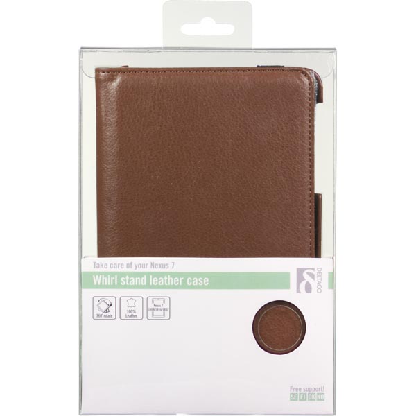 DELTACO läderfodral med roterande hållare för Nexus 7 (1:a gen), brun - 8