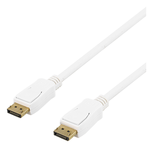 Deltaco DisplayPort monitorkabel, 0,5m, vit