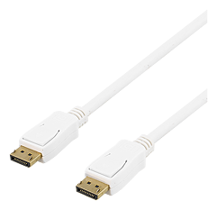 Deltaco DisplayPort monitorkabel, 0,5m, vit