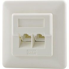 DELTACO vägguttag, infällt UTP, 2xRJ45, Cat5e