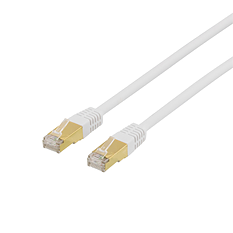 Deltaco S/FTP Cat7 patchkabel 0,3m, vit