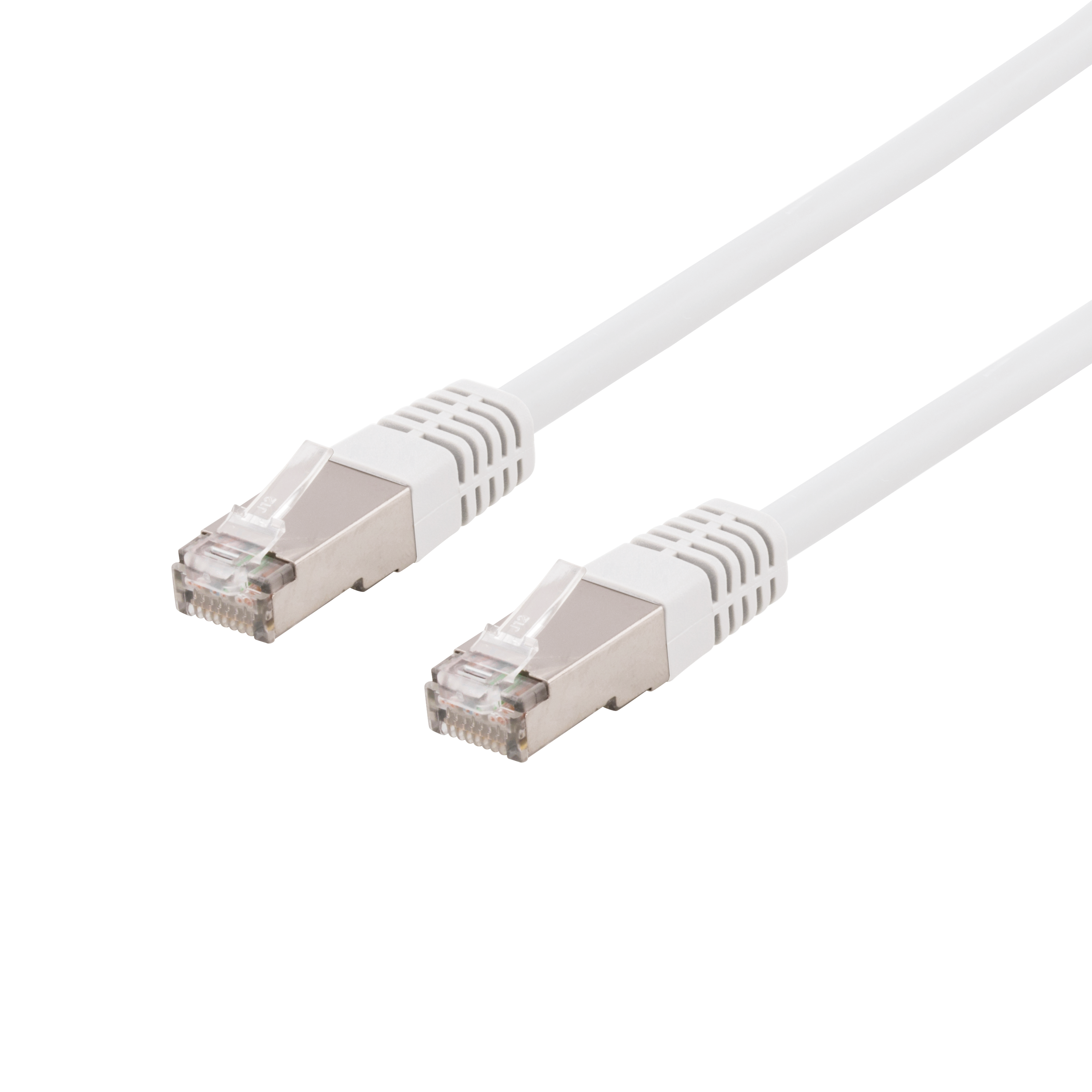 Deltaco S/FTP Cat6 patchkabel, 0,3m, vit