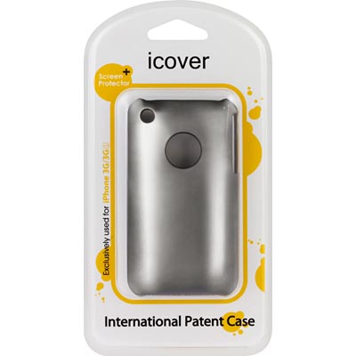 Plastskal till iPhone 3G/3Gs, transparent skärmskydd, rengöringsduk, kromad svart - 3