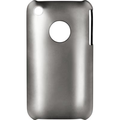 Plastskal till iPhone 3G/3Gs, transparent skärmskydd, rengöringsduk, kromad svart