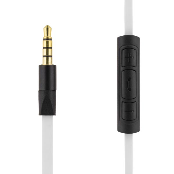 STREETZ in-ear med mikrofon, 3,5mm anslutning, svarsknapp, 1,2m, svart/vit - 2