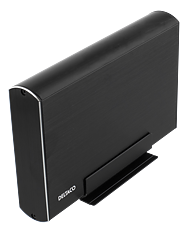 Deltaco externt kabinett för 1x3,5" SATA-hårddisk, USB-C, USB 3.1 Gen 2, SATA 6Gb/s, svart