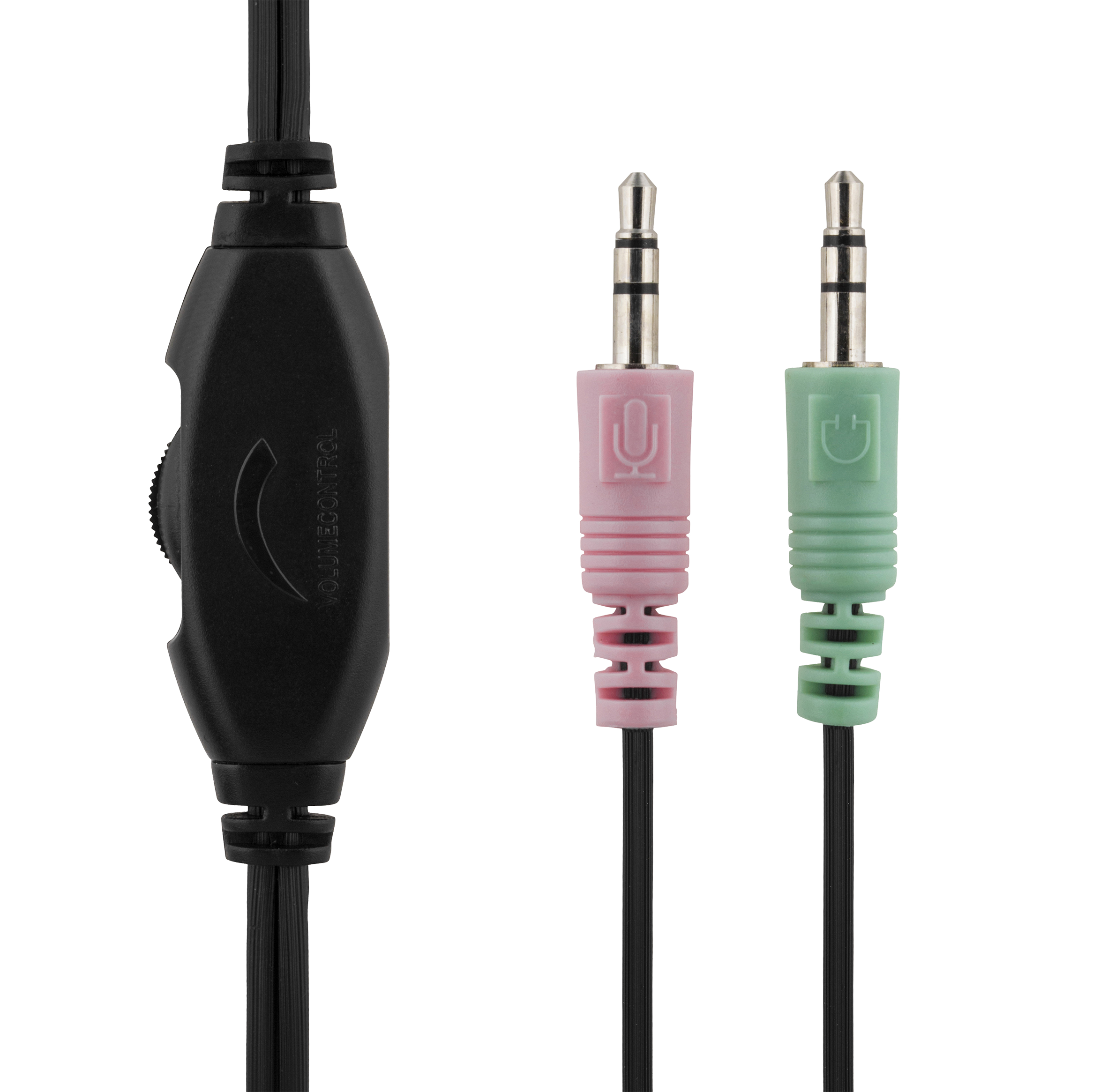 Deltaco headset med mikrofon och volymkontroll, 2m kabel, svart - 3