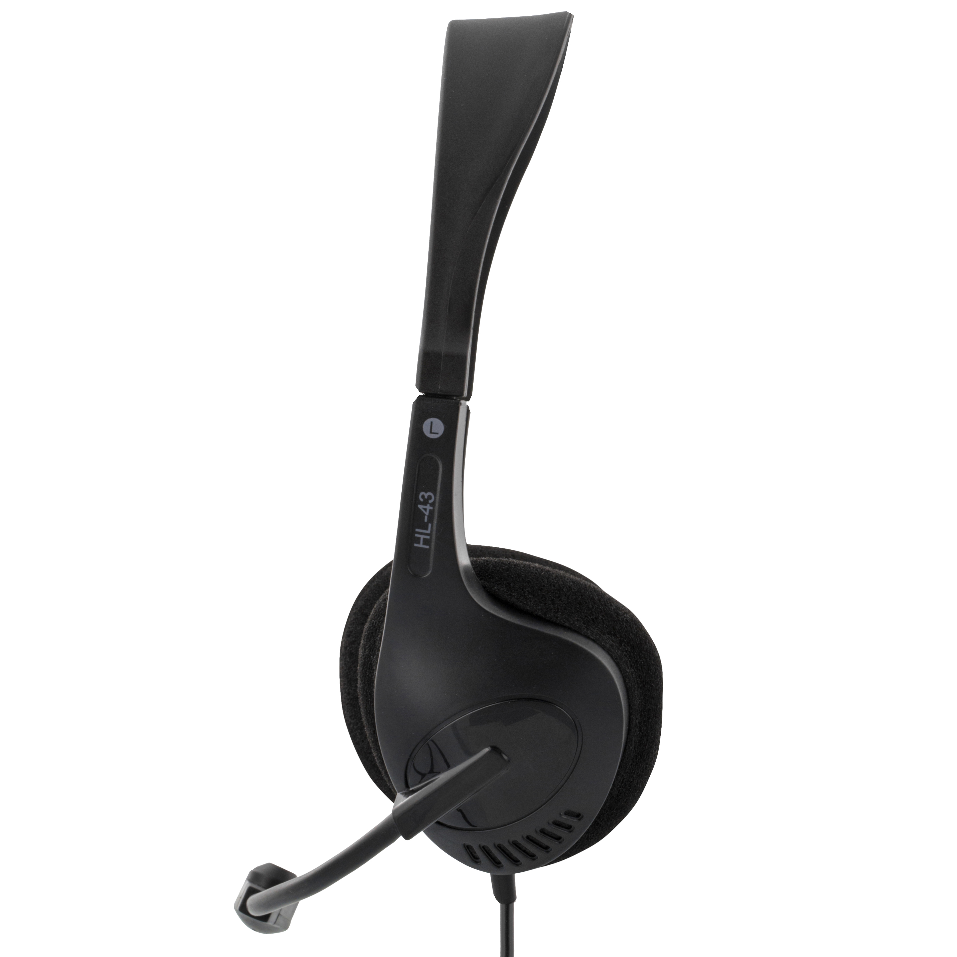 DELTACO headset, sluten, 32 Ohm, volymkontroll på kabeln, 3,5mm, 2,5m kabel - 2