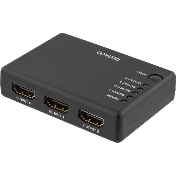 Deltaco Prime HDMI High Speed-splitter, till fyra skärmar - 2