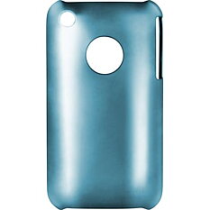 Plastskal till iPhone 3G/3Gs, transparent skärmskydd, rengöringsduk, kromad blå