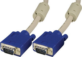 Deltaco, Monitorkabel RGB HD15 ha-ha 25m, utan pin 9, grå (RGB-8F)