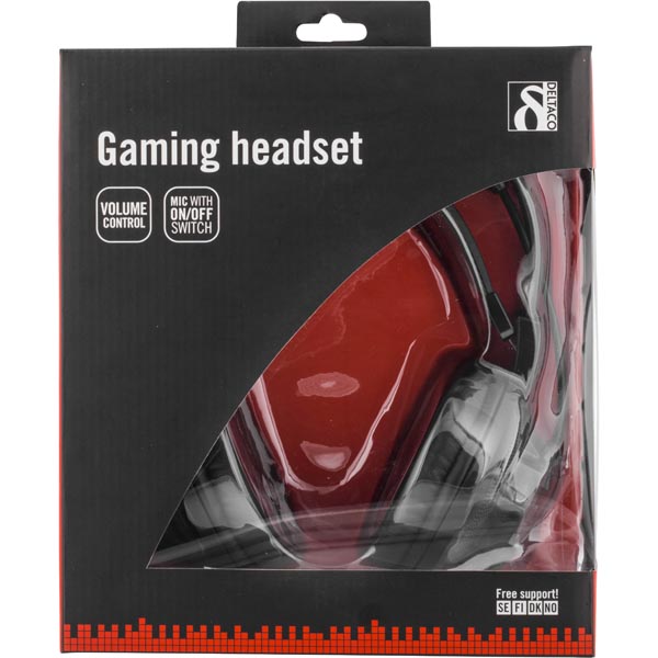 Deltaco spelheadset, sluten, volymkontroll - 4