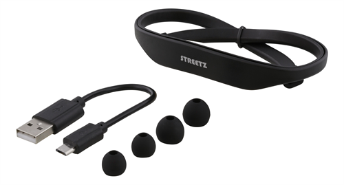 STREETZ in-ear Bluetooth-sporthörlurar med mikrofon, Bluetooth 4.1+EDR, IP57, 10m räckvidd, grå - 4