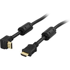 Deltaco HDMI-kabel, 5m, 4K, 3D, vinklad, svart