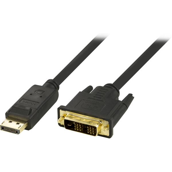 Deltaco DisplayPort till DVI-D Single Link monitorkabel, 3m, svart