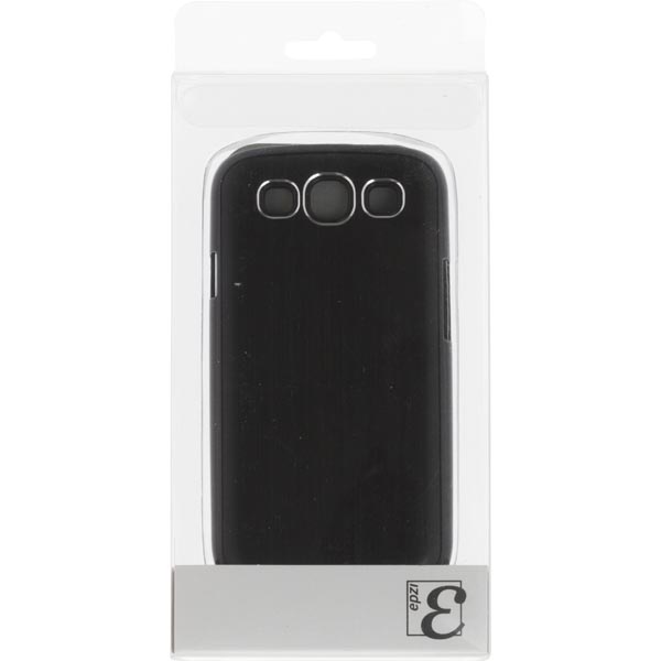 EPZI hårdplastskal för Samsung Galaxy SIII, borstad aluminium, svart - 2