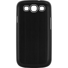 EPZI hårdplastskal för Samsung Galaxy SIII, borstad aluminium, svart