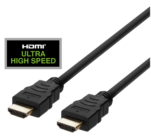 Deltaco Ultra High Speed HDMI-kabel, 8K@60Hz, 0,5m, svart - 2