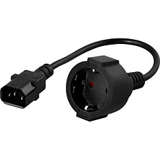 Deltaco jordad apparat-/förlängningskabel, 0,2m, svart