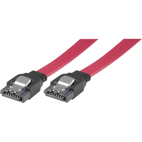 Deltaco SATA/SAS-kabel, lås-clips, rak-rak, 0,5m