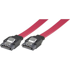 Deltaco SATA/SAS-kabel, lås-clips, rak-rak, 0,5m