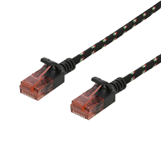 Deltaco U/UTP Tough Slim Cat6a patchkabel, 1,5m, svart
