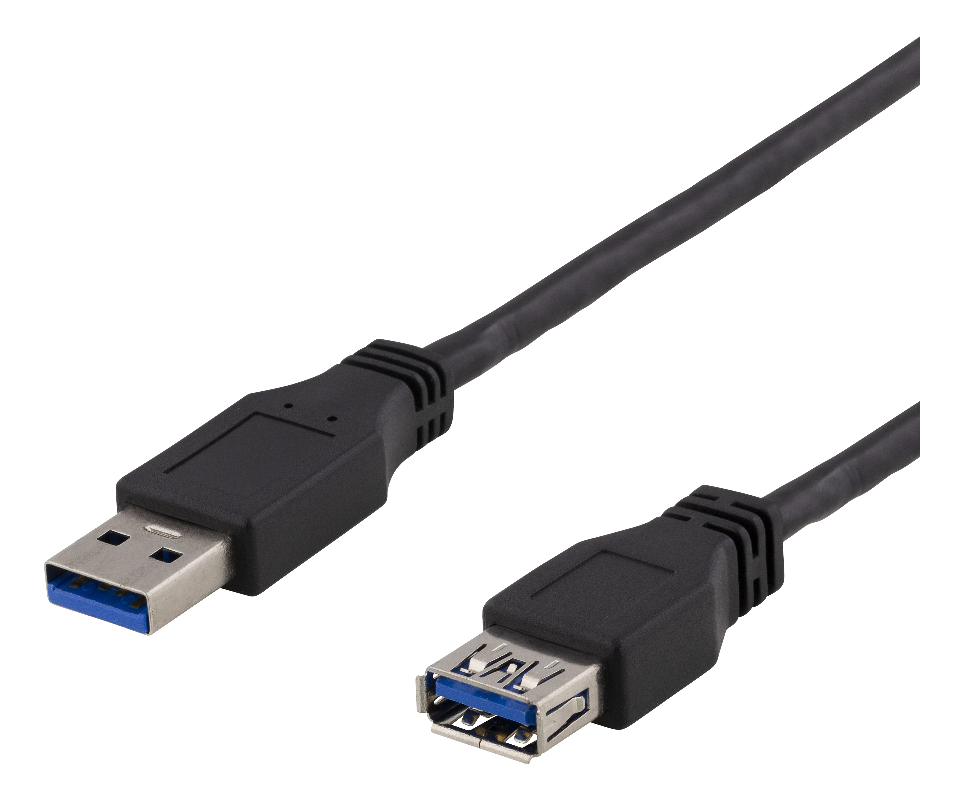 Deltaco USB 3.1 Gen1 Förlängningskabel, 2m, svart