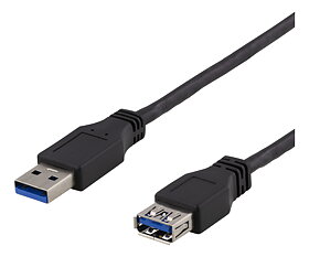 Deltaco USB 3.1 Gen1 Förlängningskabel, 1m, svart