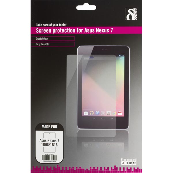 DELTACO transparent skärmskydd till Nexus 7