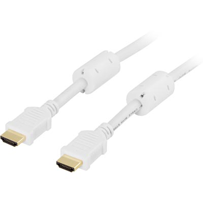 Deltaco HDMI-kabel, 2m, 4K, 3D, vit