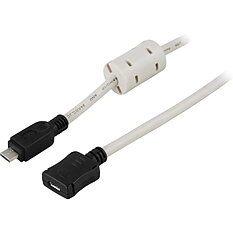 Deltaco USB 2.0 kabel Typ Micro A ha - Typ Micro AB ho, 2m, grå/svart