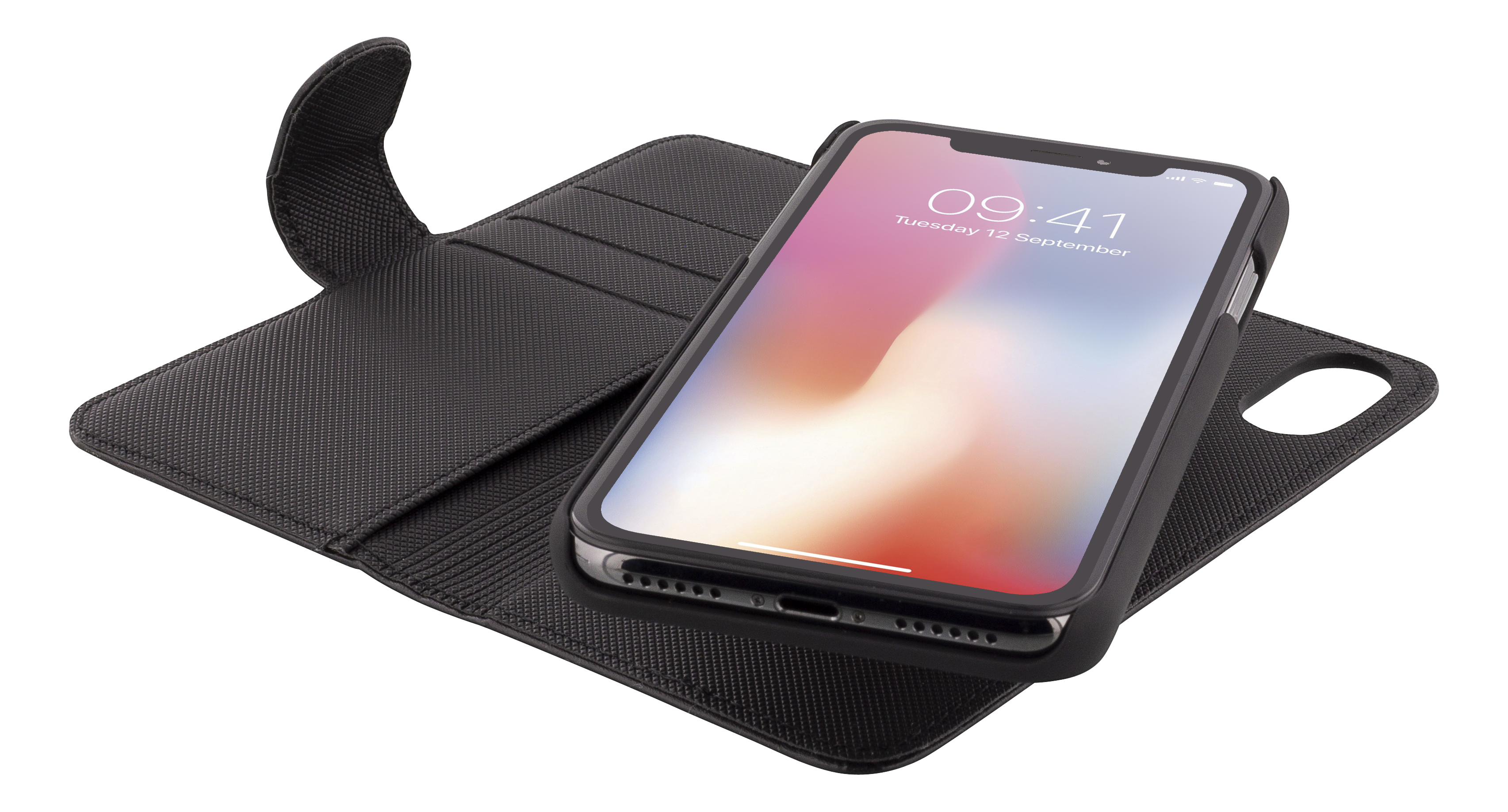 Deltaco plånboksfodral för iPhone XR, med magnetskal, svart - 4