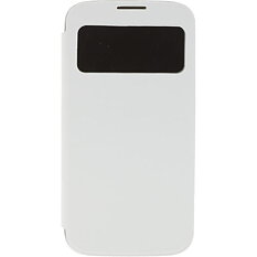 DELTACO flipcover, fodral med fönster i hårdplast för Samsung Galaxy S4, vit