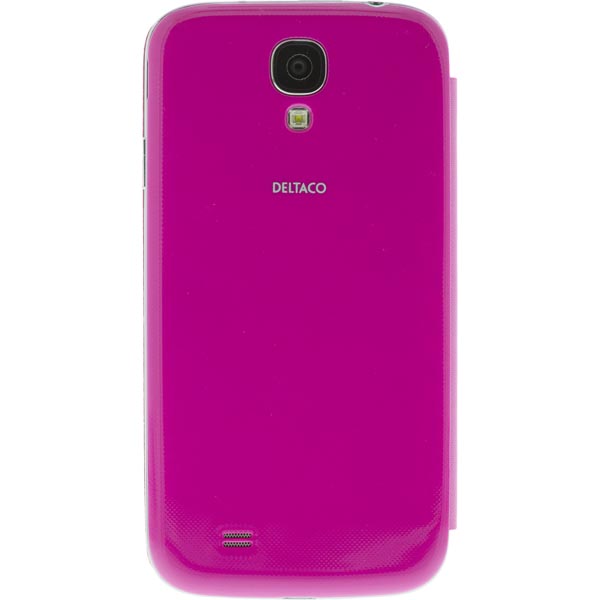 DELTACO flipcover, fodral med fönster i hårdplast för Samsung Galaxy S4, rosa - 2