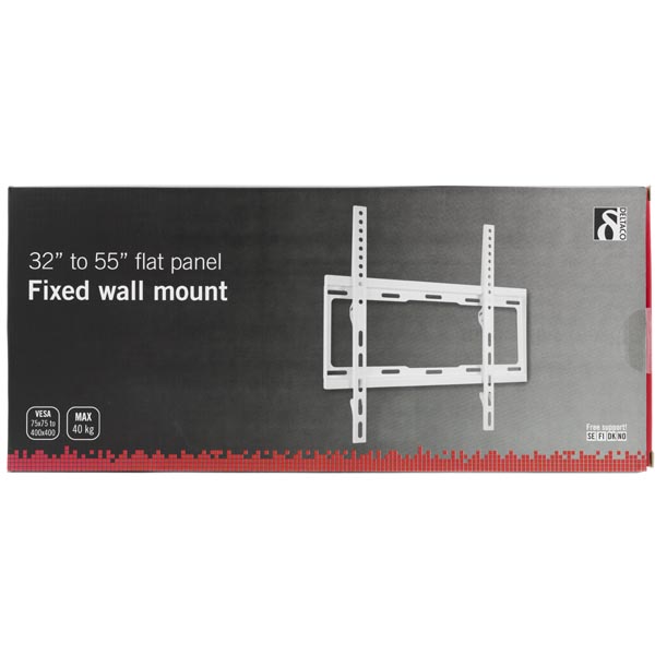 Deltaco väggfäste för TV/skärm, 32"-55", max 40 kg, vit - 2