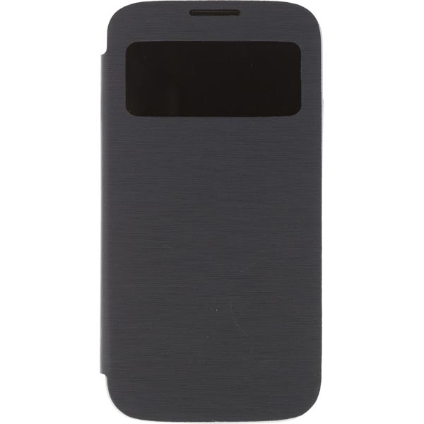 DELTACO flipcover, fodral med fönster i hårdplast för Samsung Galaxy S4, grå